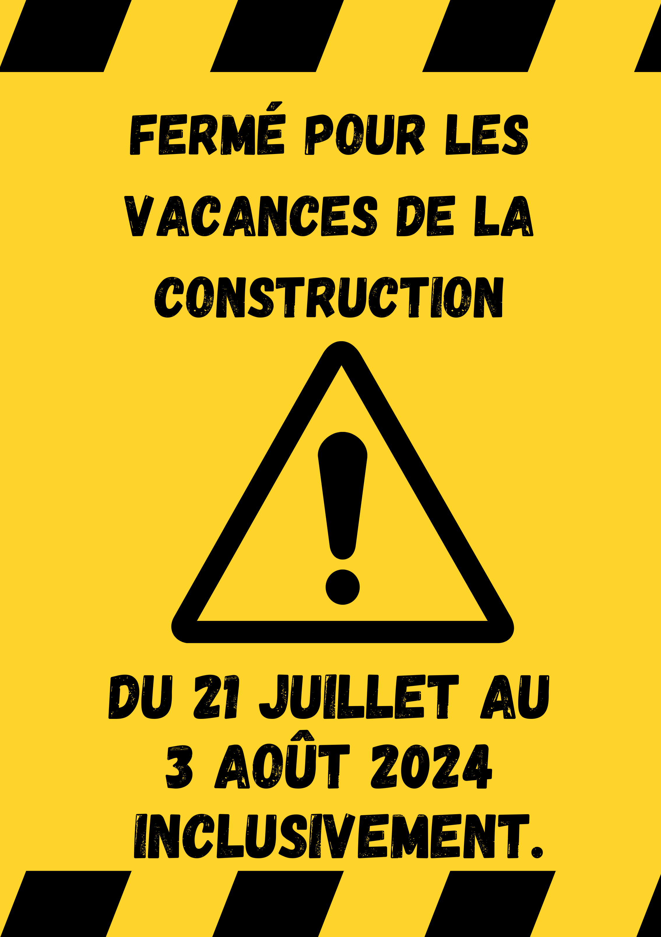 Vacances de la construction 2024